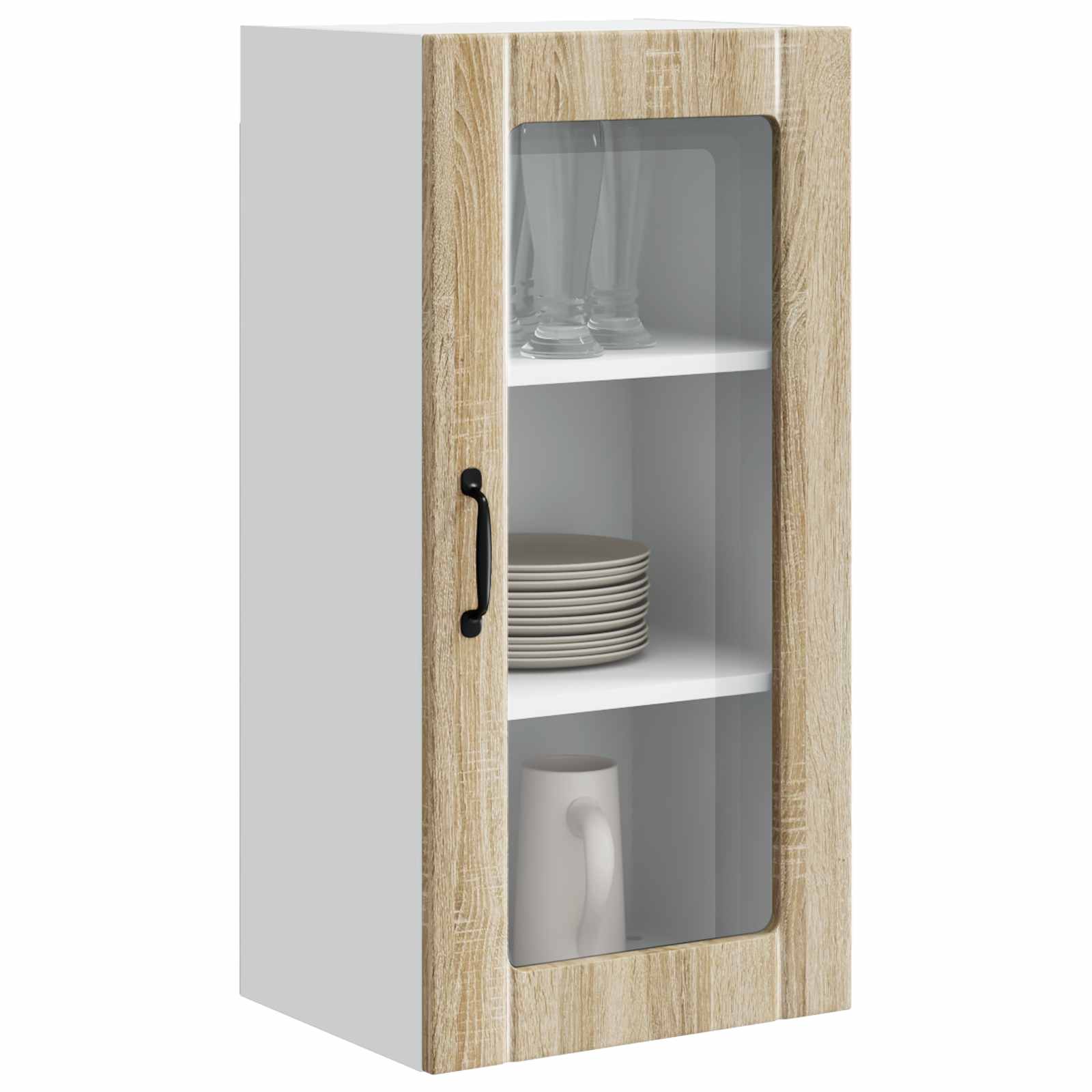 Wandglas-Schrank PORTO 2 pcs Sonoma-Eiche 40 x 31 x 80 cm