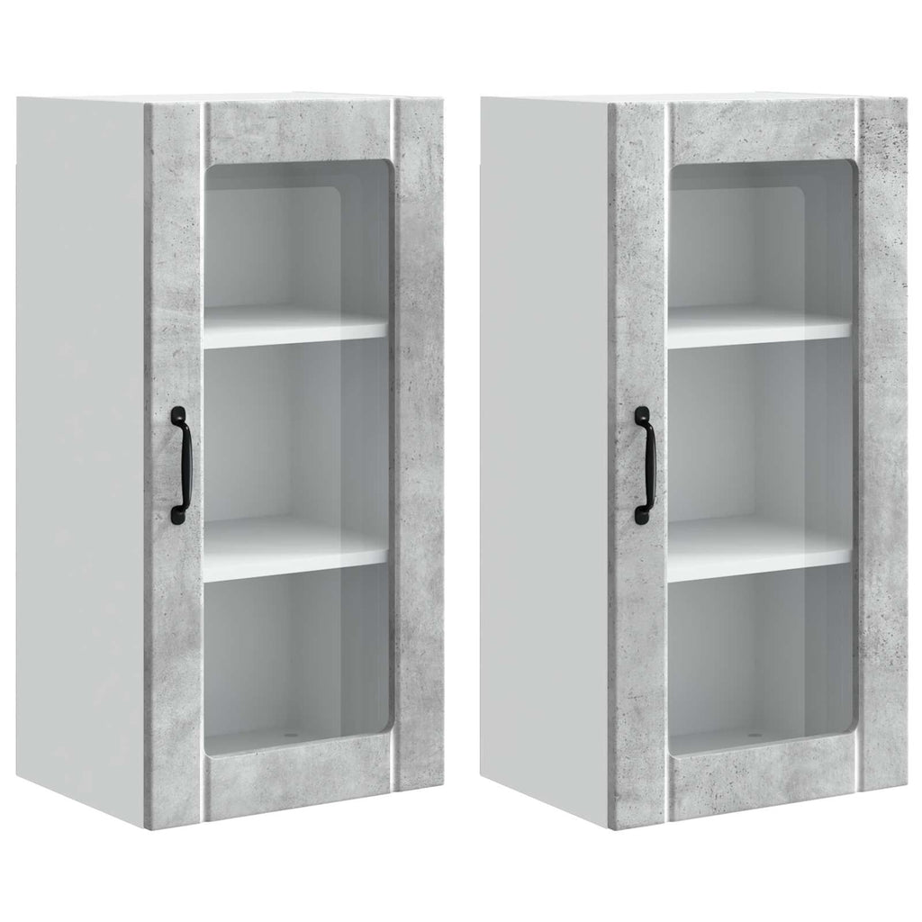 Wandglas-Schrank PORTO 2 pcs Beton Grau 40 x 31 x 80 cm