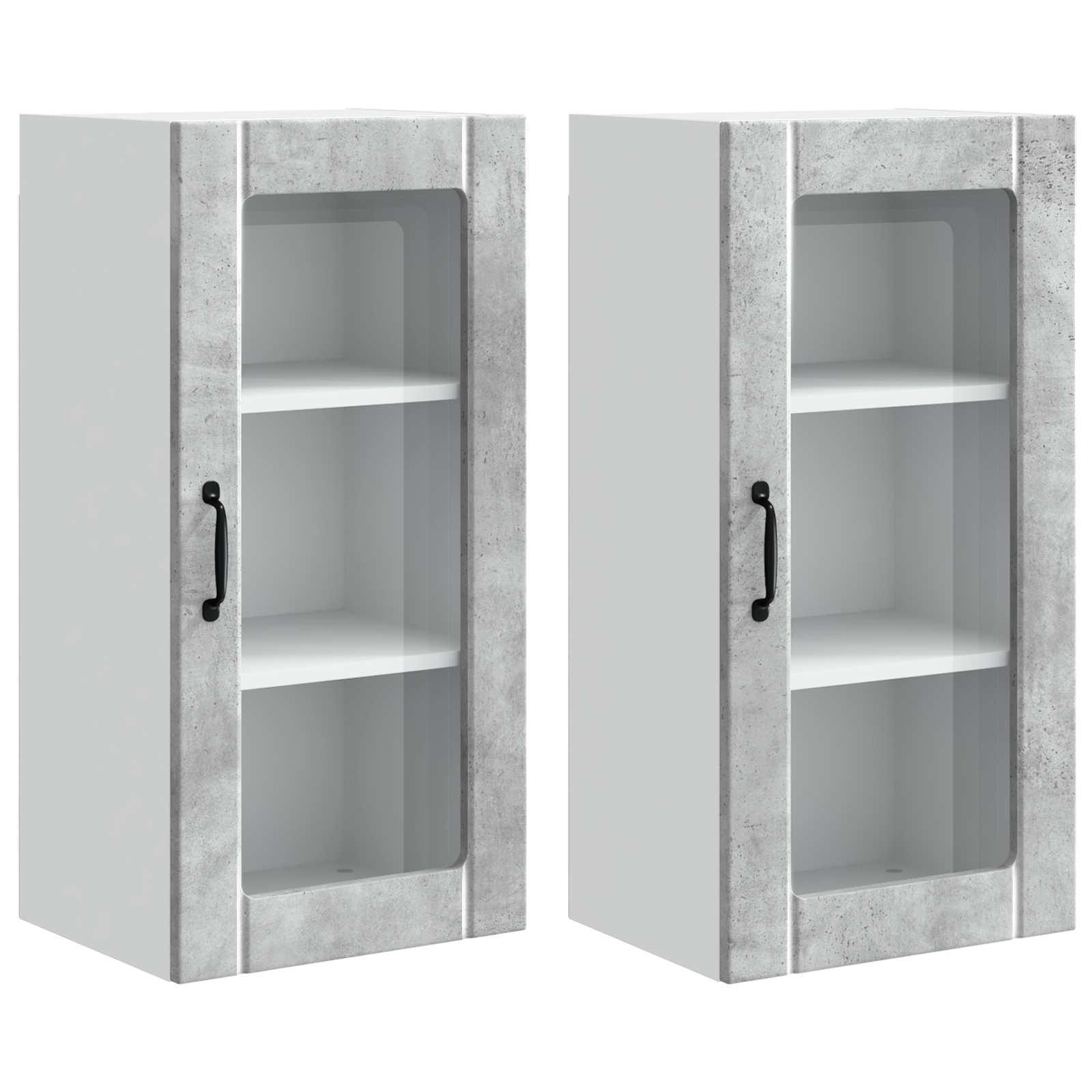Wandglas-Schrank PORTO 2 pcs Beton Grau 40 x 31 x 80 cm