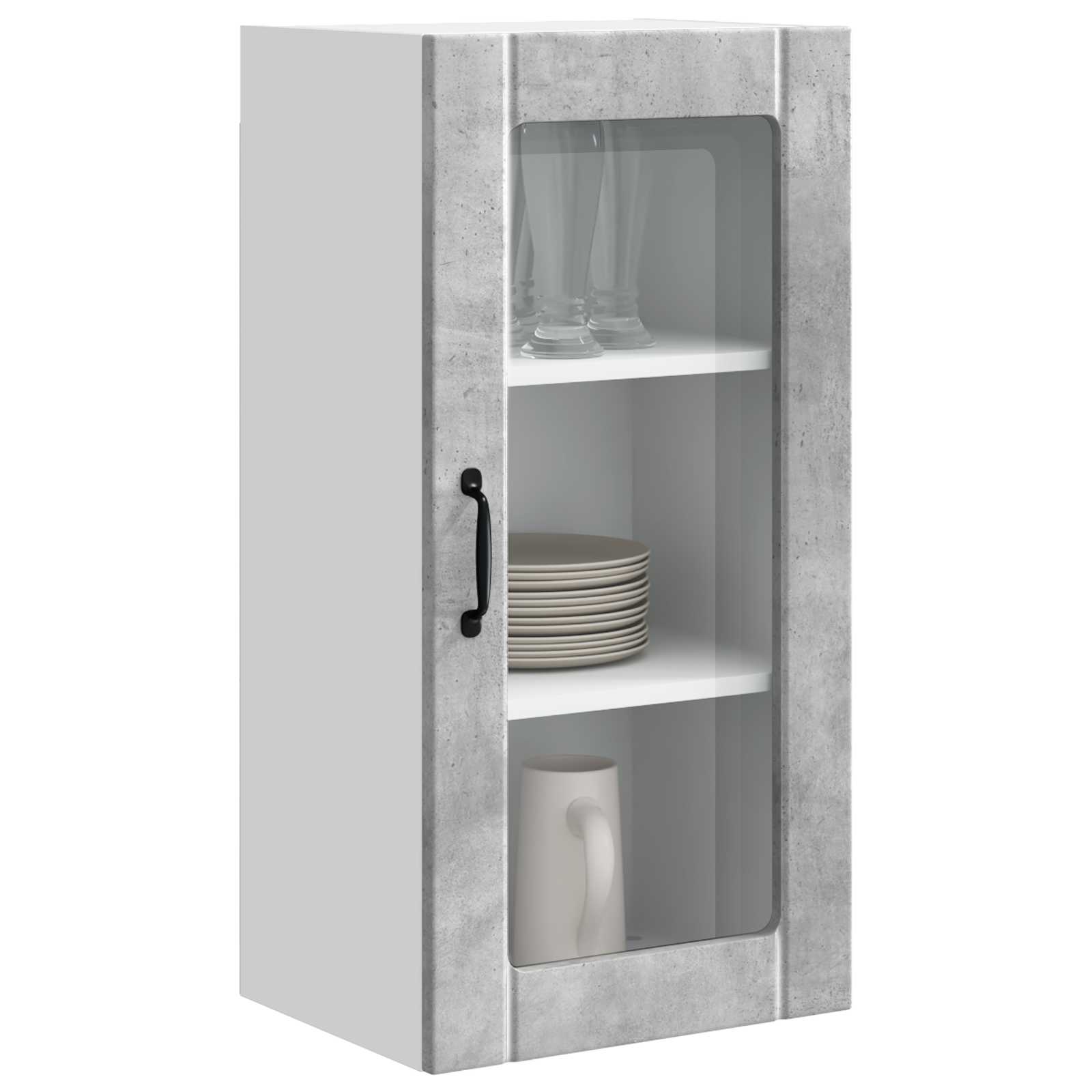 Wandglas-Schrank PORTO 2 pcs Beton Grau 40 x 31 x 80 cm