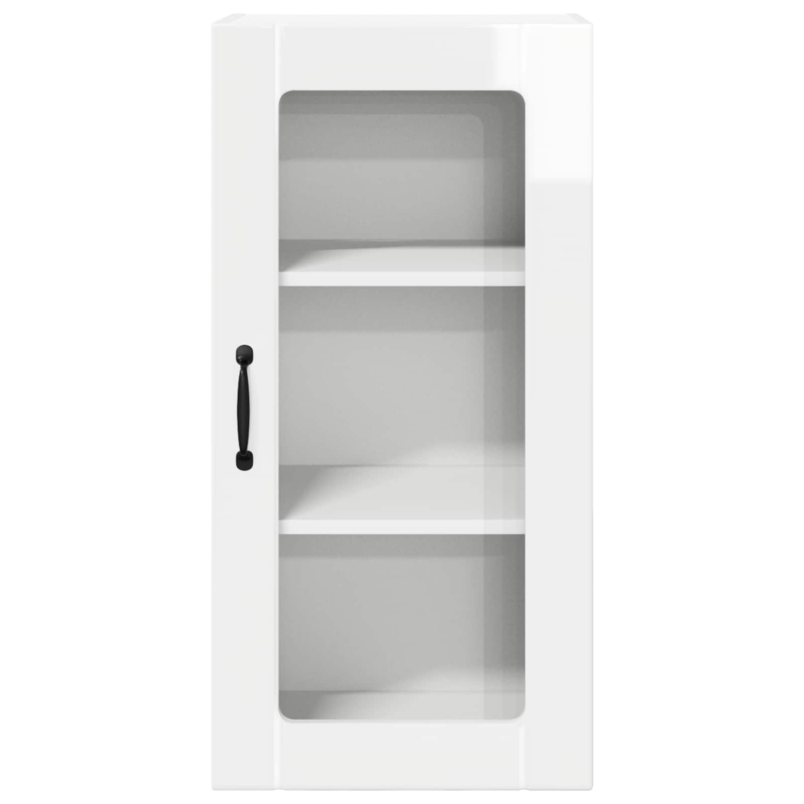 Wandglas-Schrank PORTO Hochglanz Weiß 40 x 31 x 80 cm