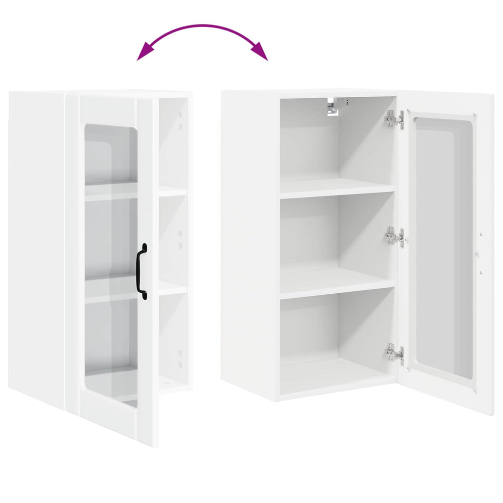 Wandglas-Schrank PORTO Hochglanz Weiß 40 x 31 x 80 cm