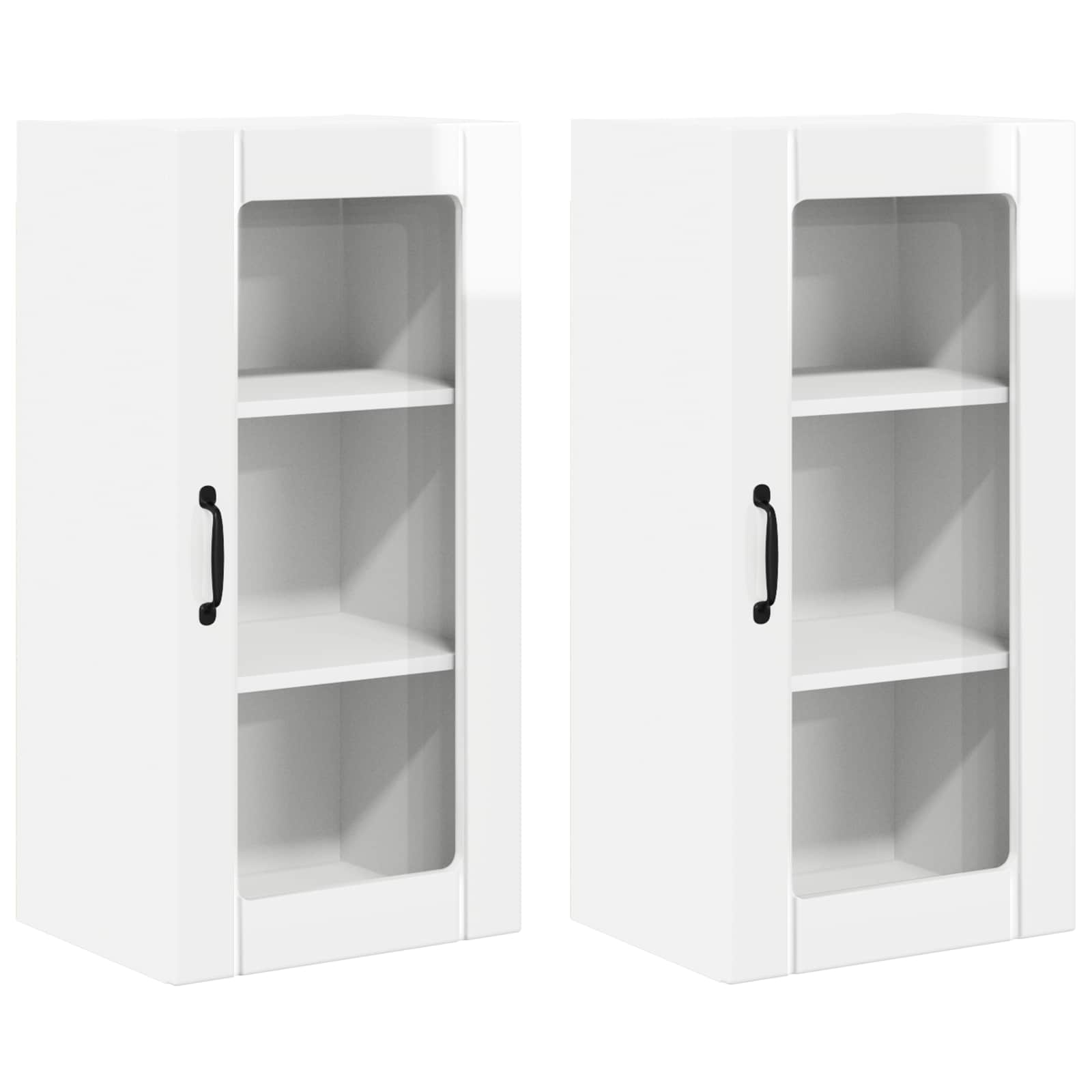 Wandglas-Schrank PORTO 2 pcs Hochglanz Weiß 40 x 31 x 80 cm