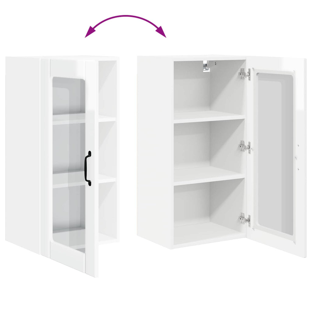 Wandglas-Schrank PORTO 2 pcs Hochglanz Weiß 40 x 31 x 80 cm