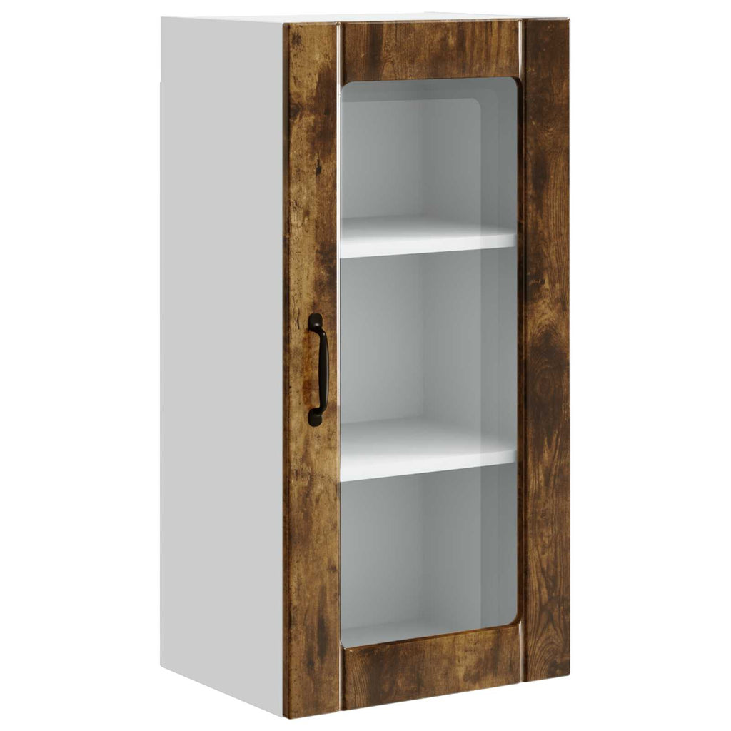 Wandglas-Schrank PORTO Geräucherte Eiche 40 x 31 x 80 cm