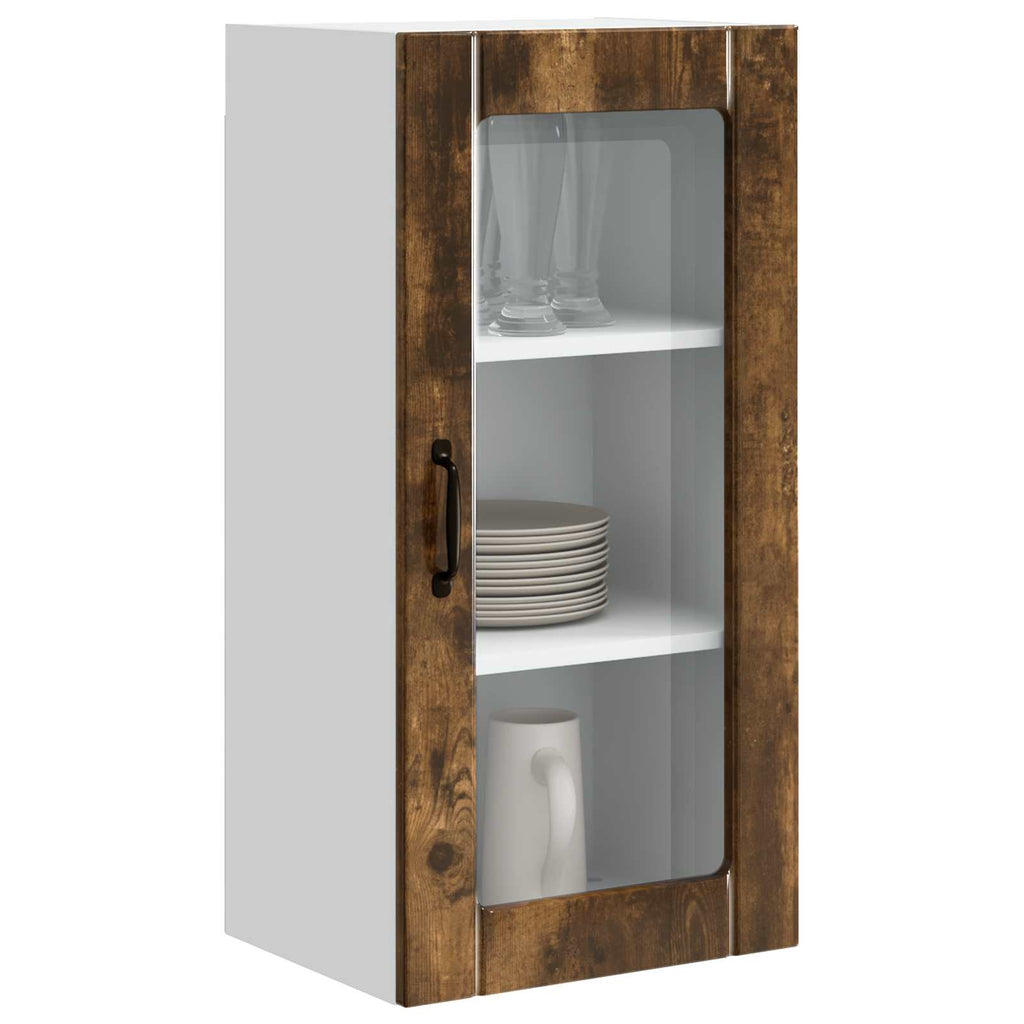 Wandglas-Schrank PORTO Geräucherte Eiche 40 x 31 x 80 cm