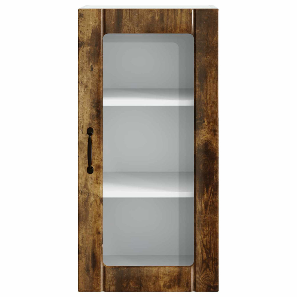 Wandglas-Schrank PORTO 2 pcs Geräucherte Eiche 40 x 31 x 80 cm