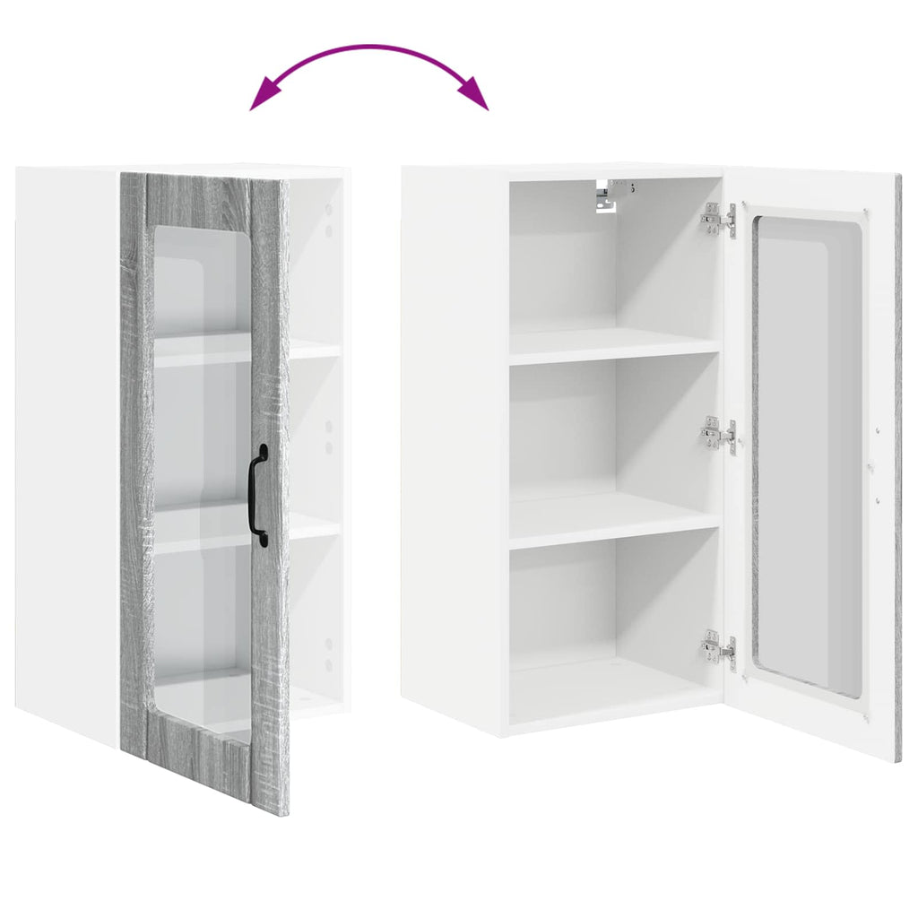 Wandglas-Schrank PORTO Graues Sonoma 40 x 31 x 80 cm