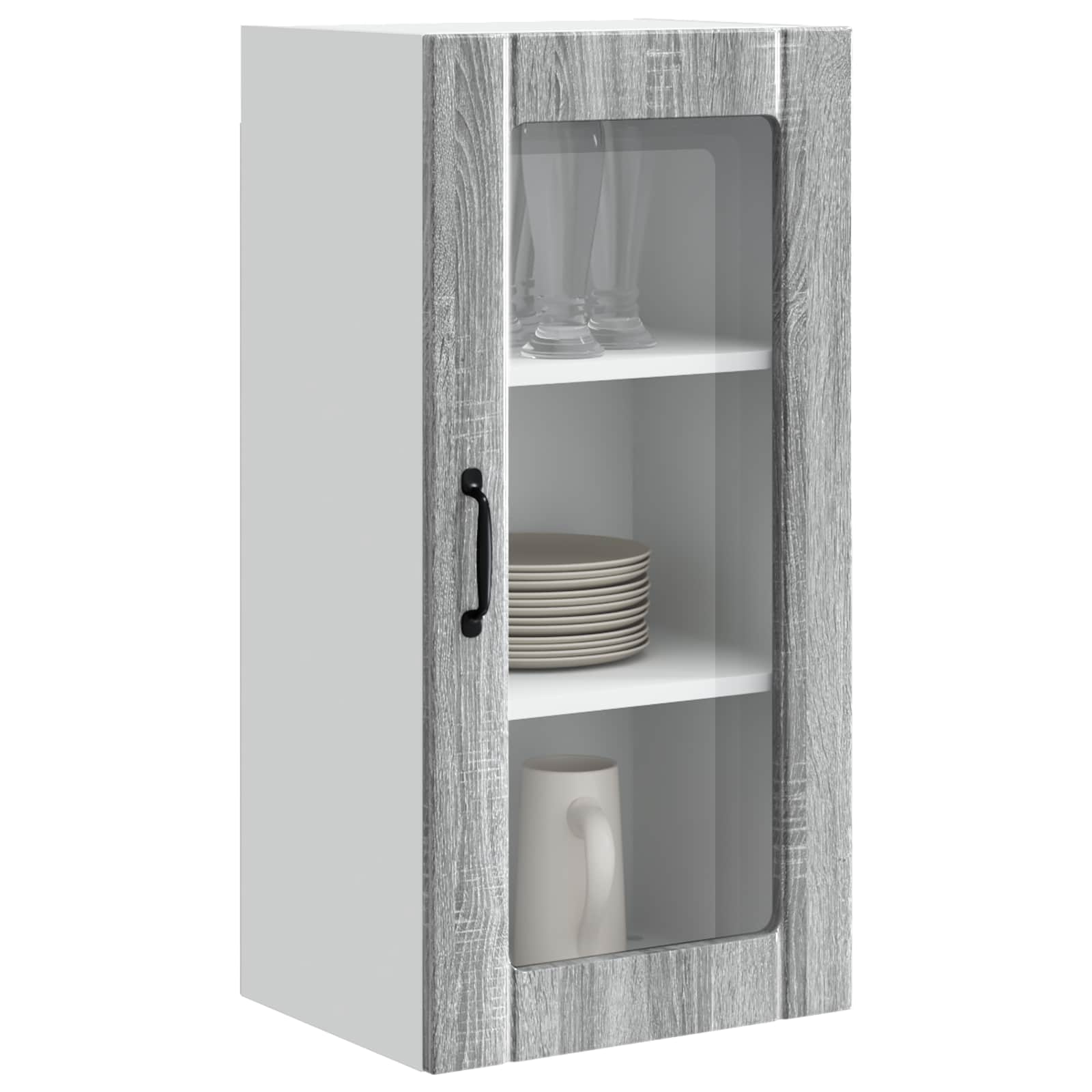 Wandglas-Schrank PORTO Graues Sonoma 40 x 31 x 80 cm