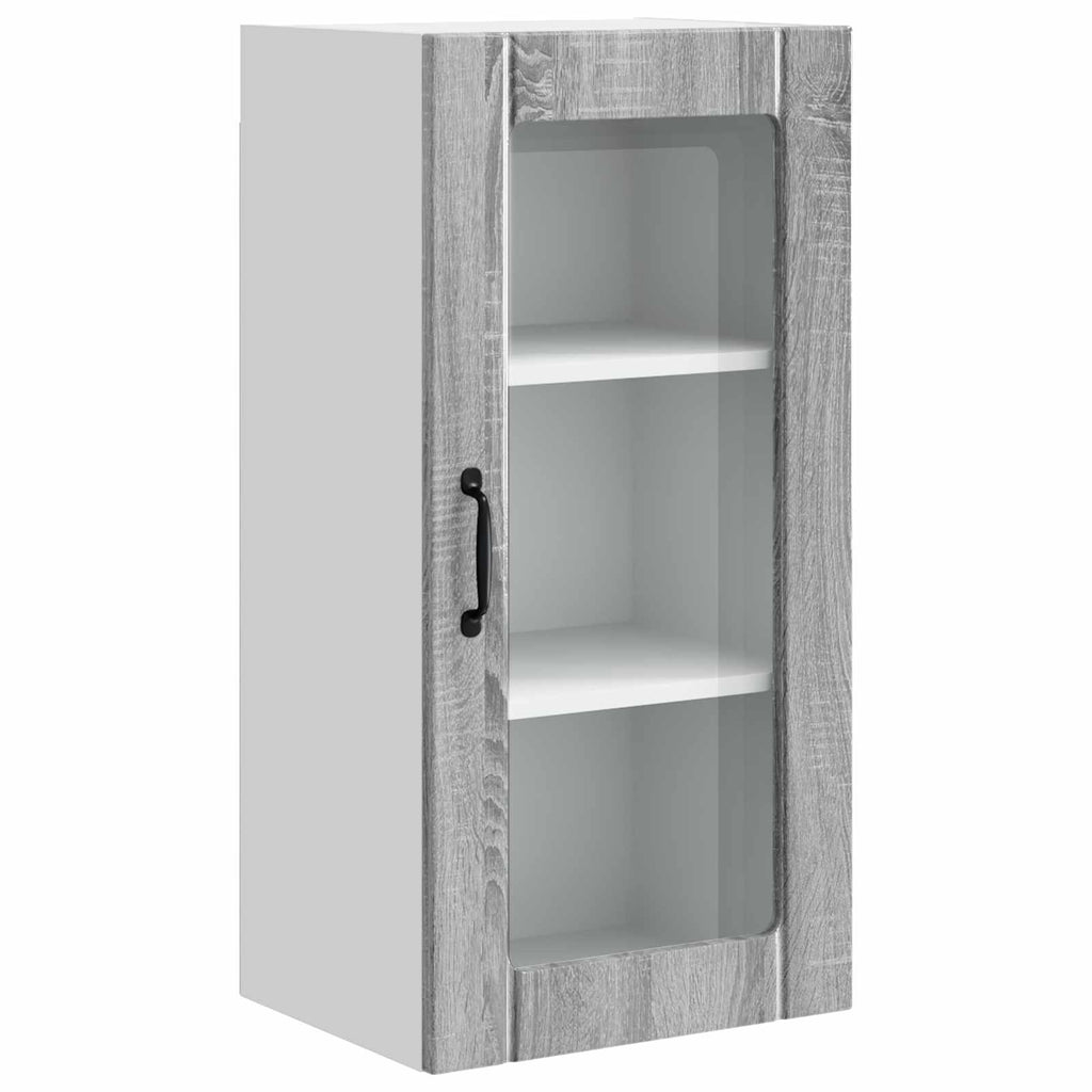 Wandglas-Schrank PORTO 2 pcs Graues Sonoma 40 x 31 x 80 cm