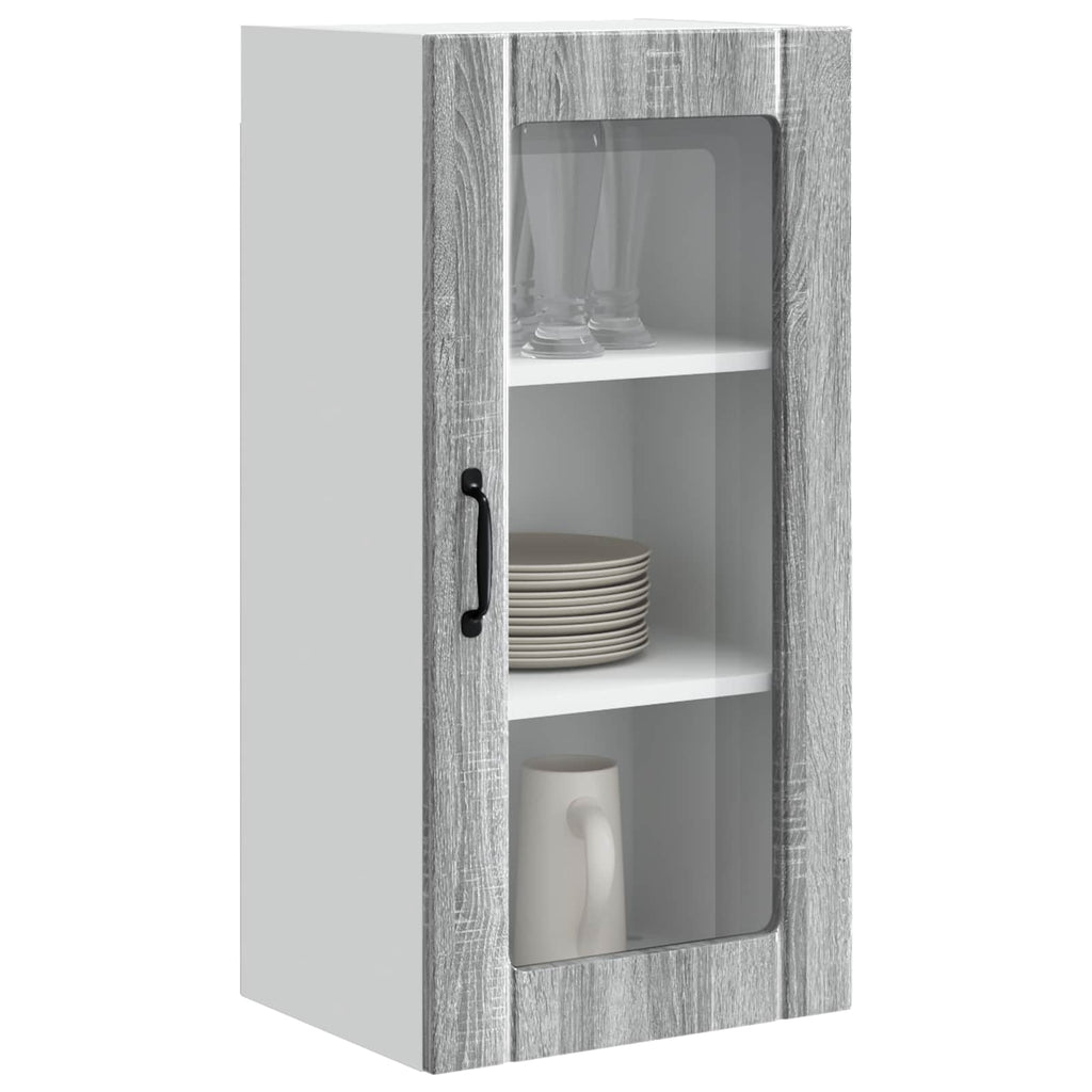Wandglas-Schrank PORTO 2 pcs Graues Sonoma 40 x 31 x 80 cm