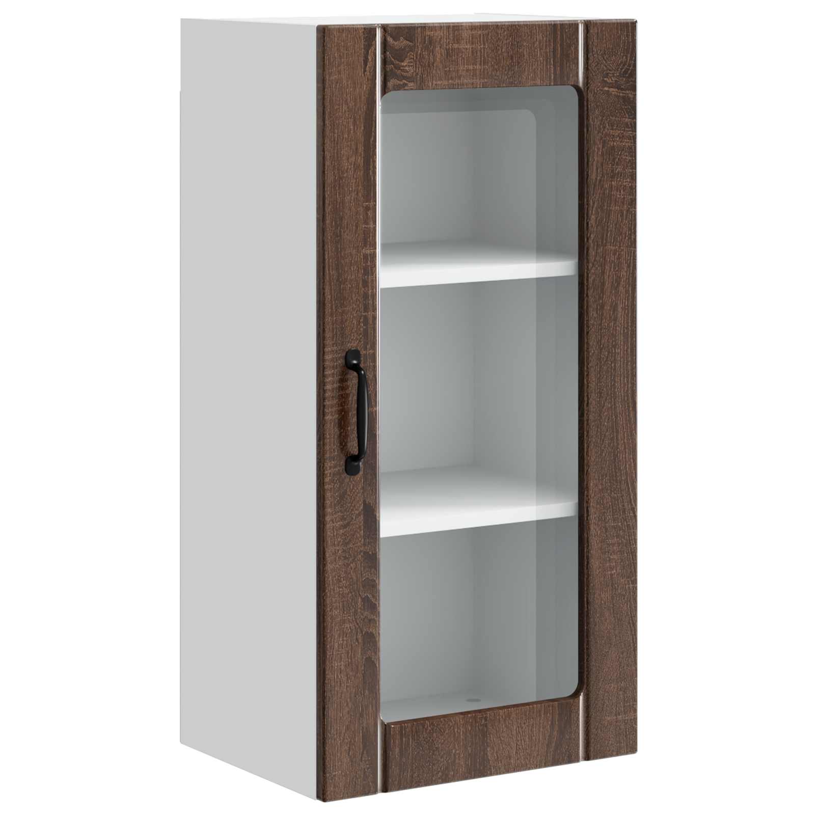 Wandglas-Schrank PORTO Braun Eichen-Optik 40 x 31 x 80 cm