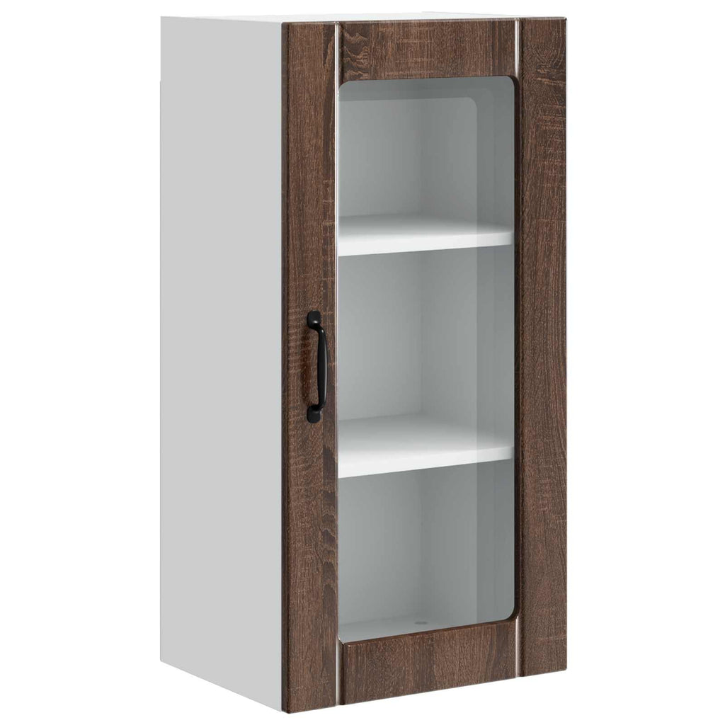 Wandglas-Schrank PORTO 2 pcs Braun Eichen-Optik 40 x 31 x 80 cm