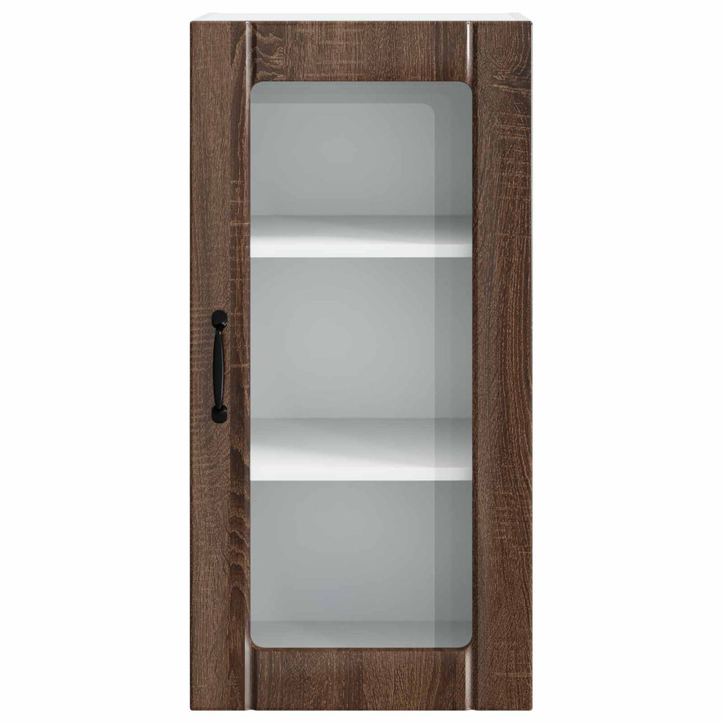 Wandglas-Schrank PORTO 2 pcs Braun Eichen-Optik 40 x 31 x 80 cm