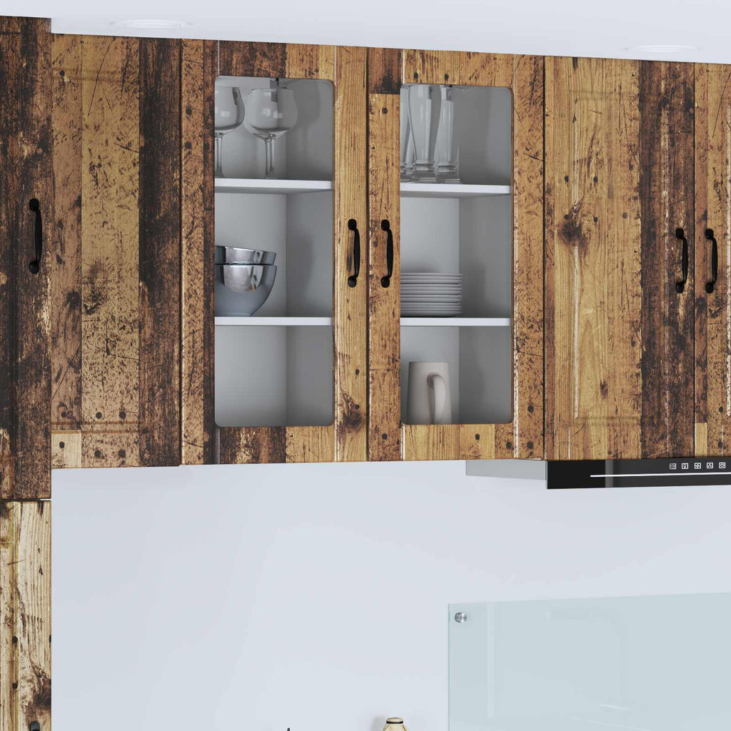 Wandglas-Schrank PORTO Altholz 40 x 31 x 80 cm Holzwerkstoff