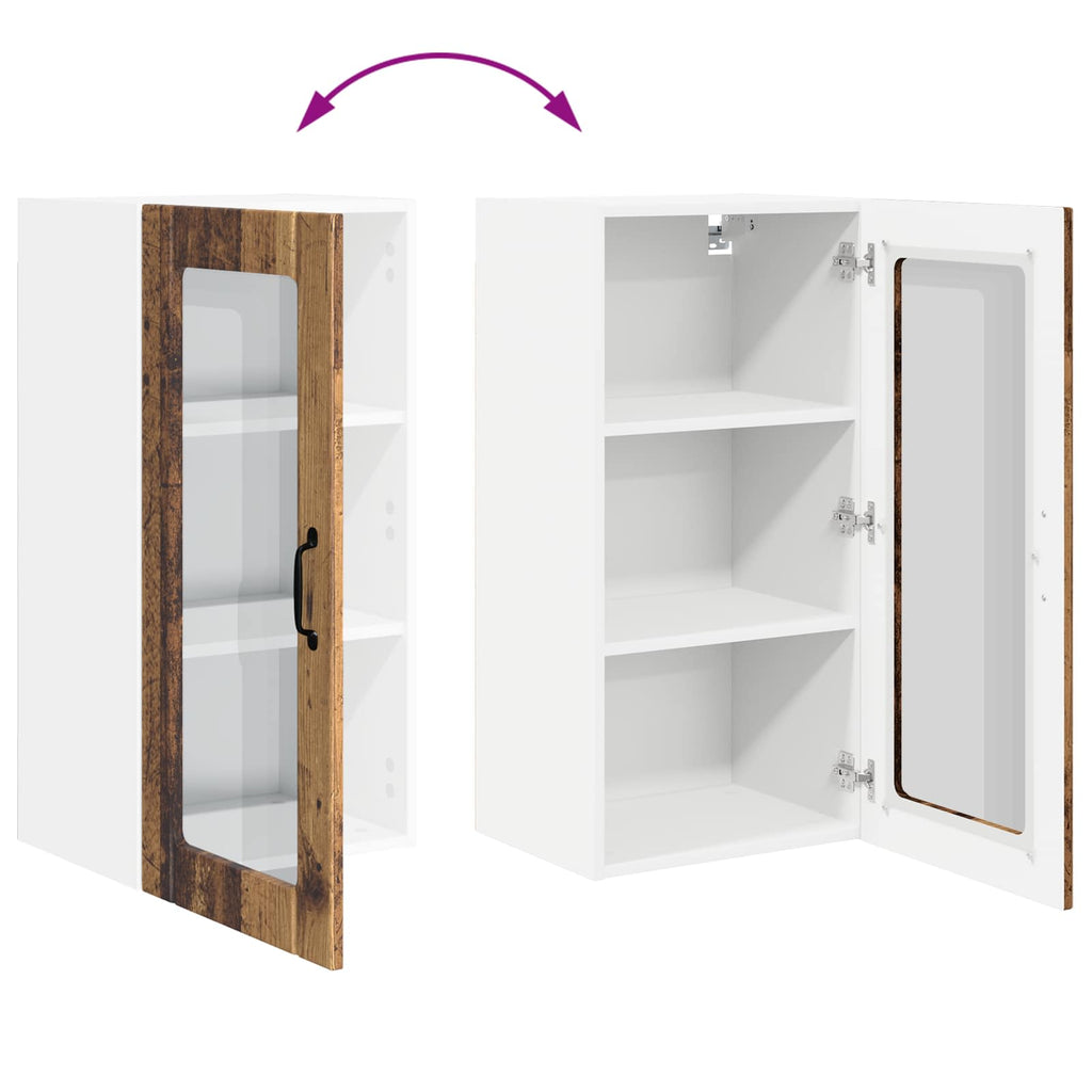 Wandglas-Schrank PORTO Altholz 40 x 31 x 80 cm Holzwerkstoff
