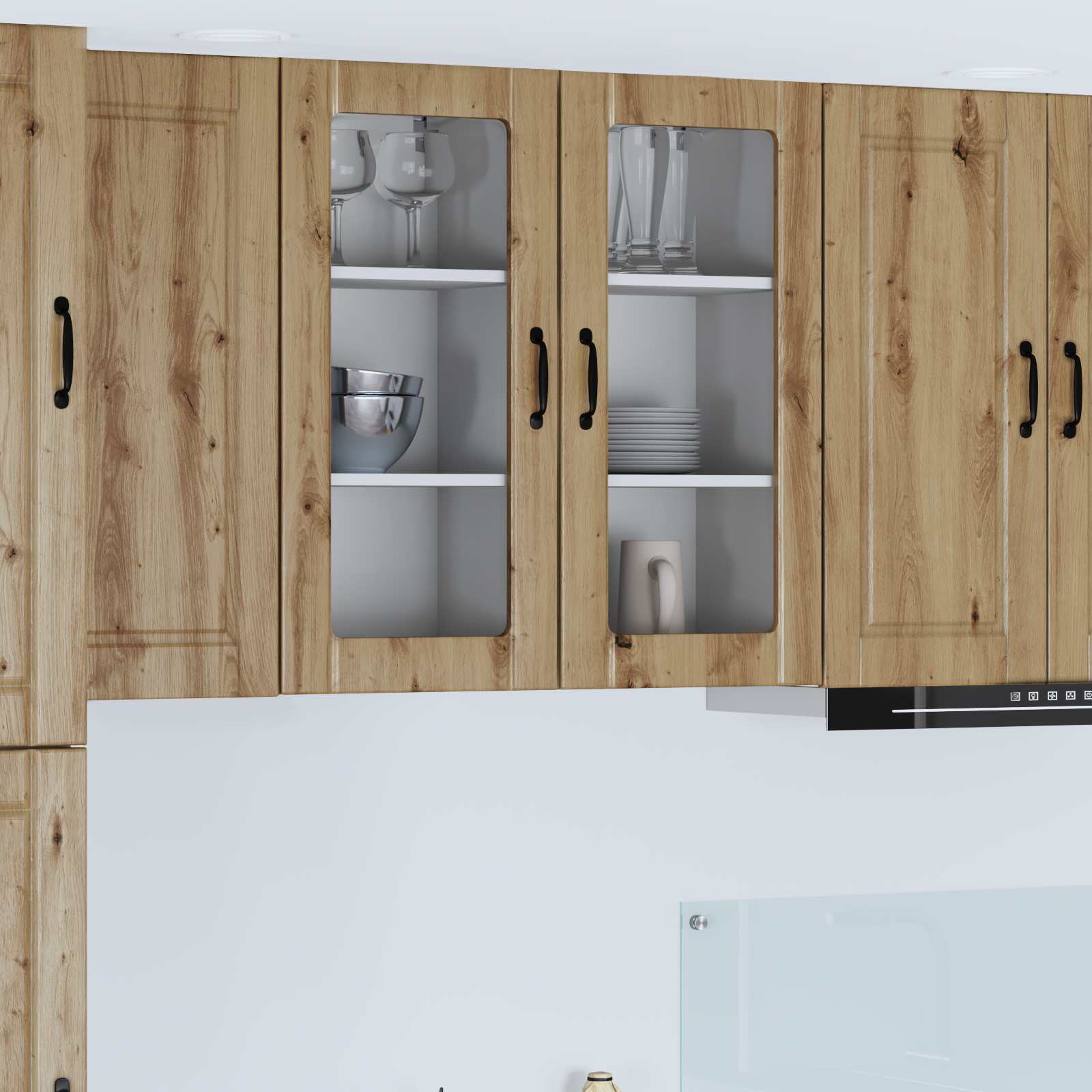 Wandglas-Schrank PORTO Artisan-Eiche 40 x 31 x 80 cm