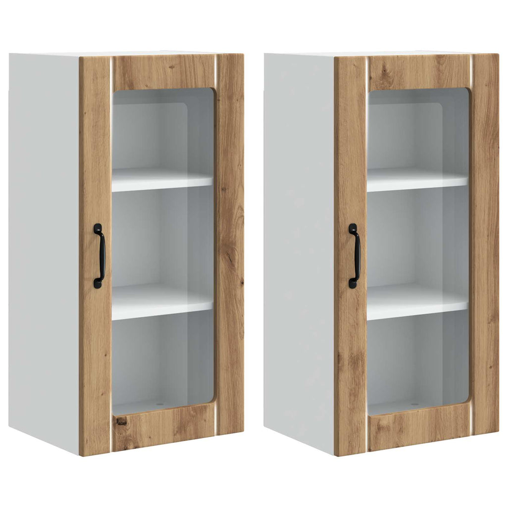 Wandglas-Schrank PORTO 2 pcs Artisan-Eiche 40 x 31 x 80 cm