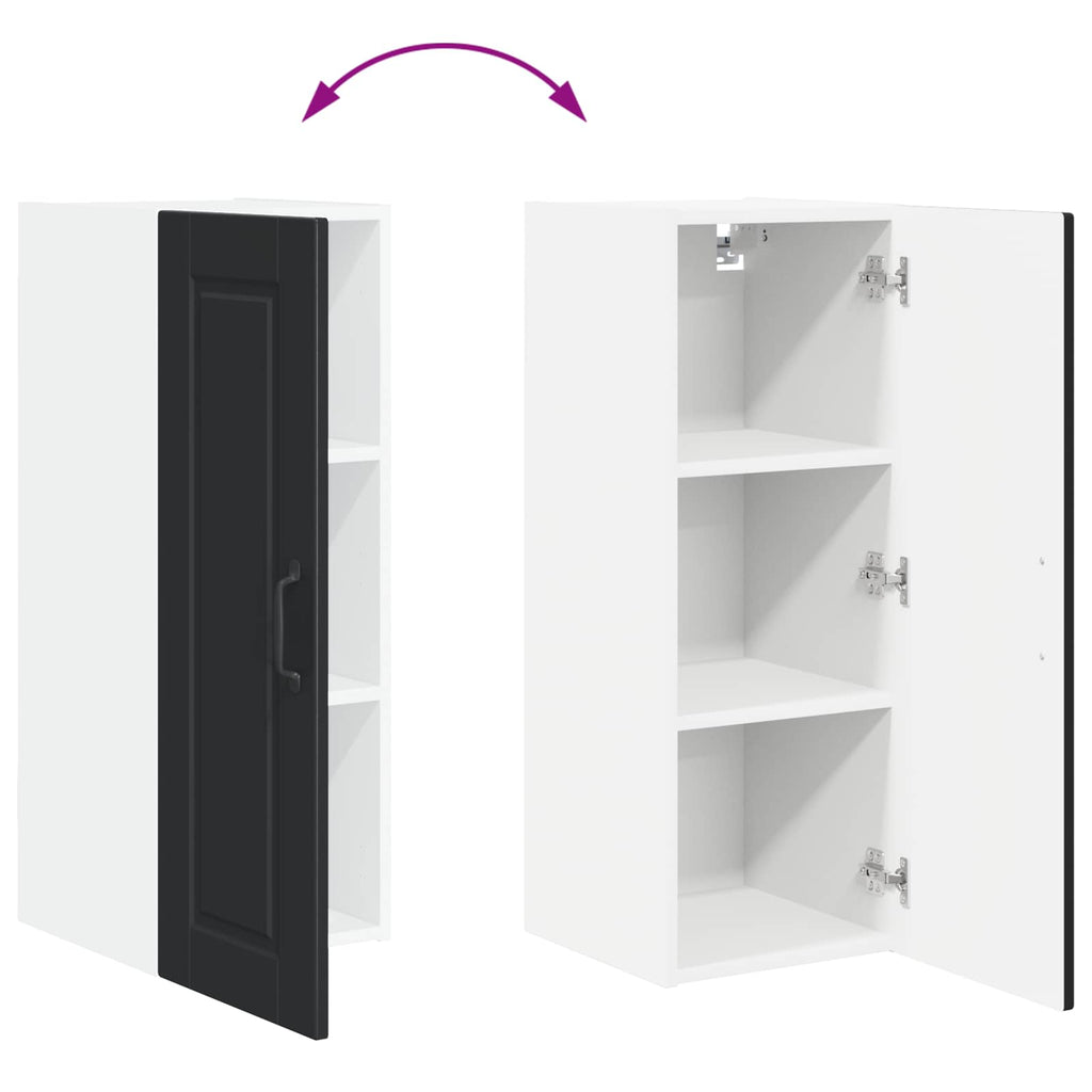 Wandschrank PORTO Schwarz 30 x 31 x 80 cm Holzwerkstoff