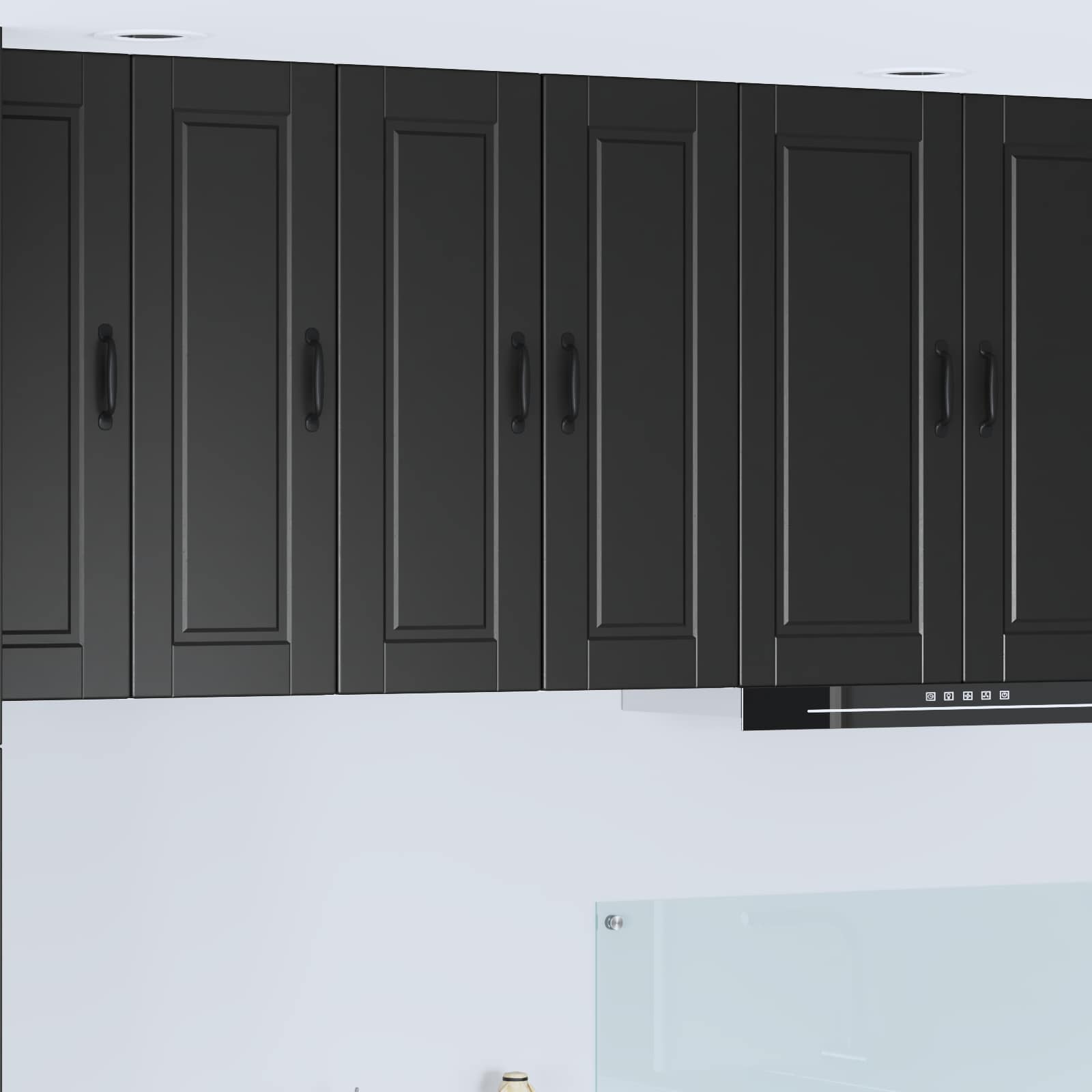 Wandschrank PORTO 2 pcs Schwarz 30 x 31 x 80 cm Holzwerkstoff