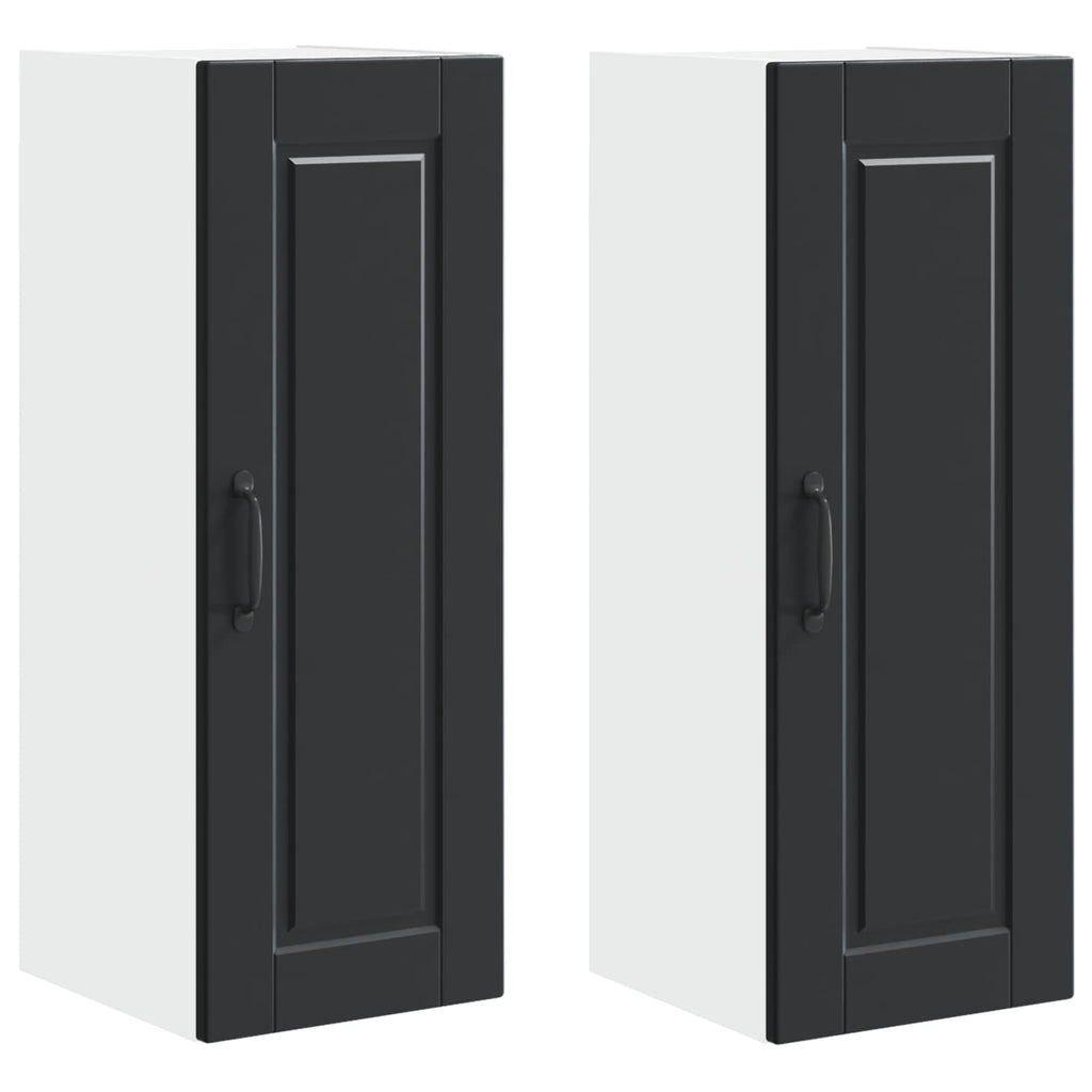 Wandschrank PORTO 2 pcs Schwarz 30 x 31 x 80 cm Holzwerkstoff