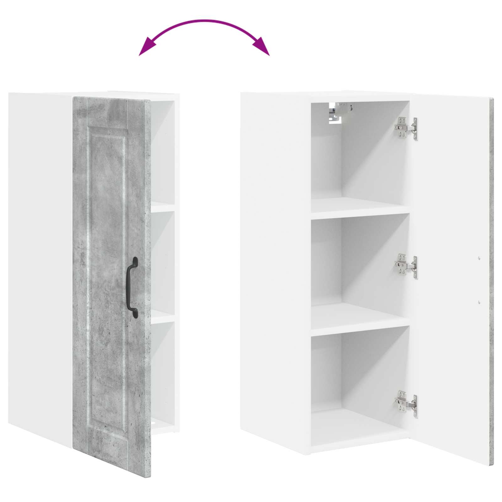 Wandschrank PORTO Beton Grau 30 x 31 x 80 cm Holzwerkstoff