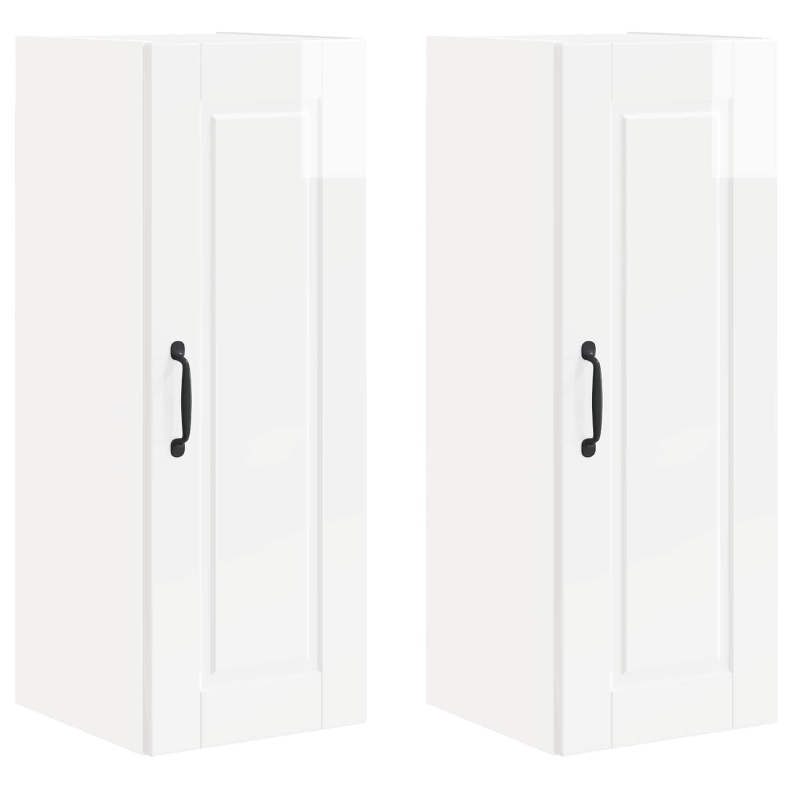 Wandschrank PORTO 2 pcs Hochglanz Weiß 30 x 31 x 80 cm