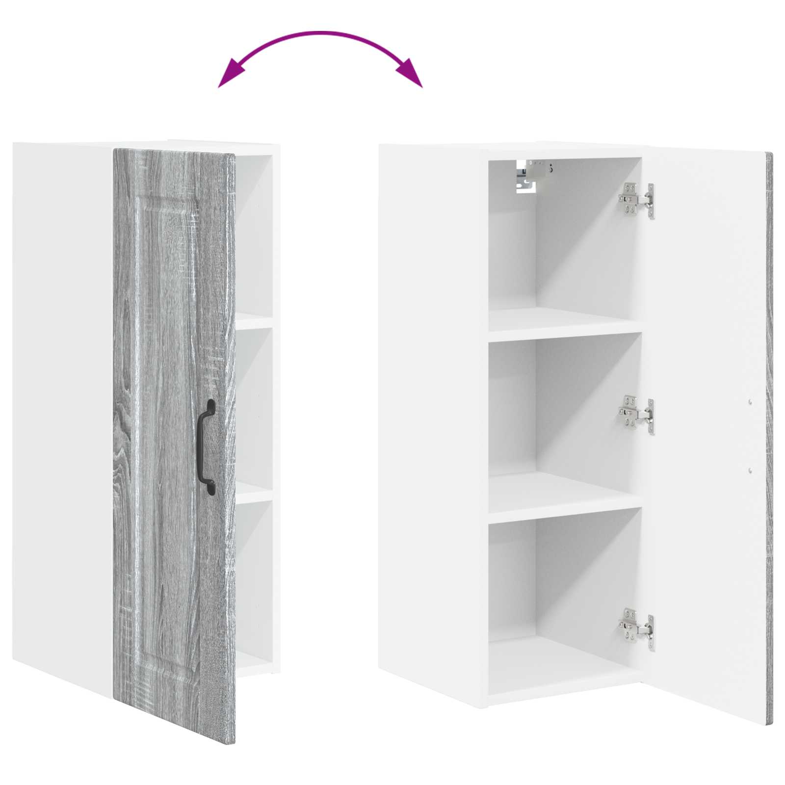 Wandschrank PORTO Graues Sonoma 30 x 31 x 80 cm Holzwerkstoff