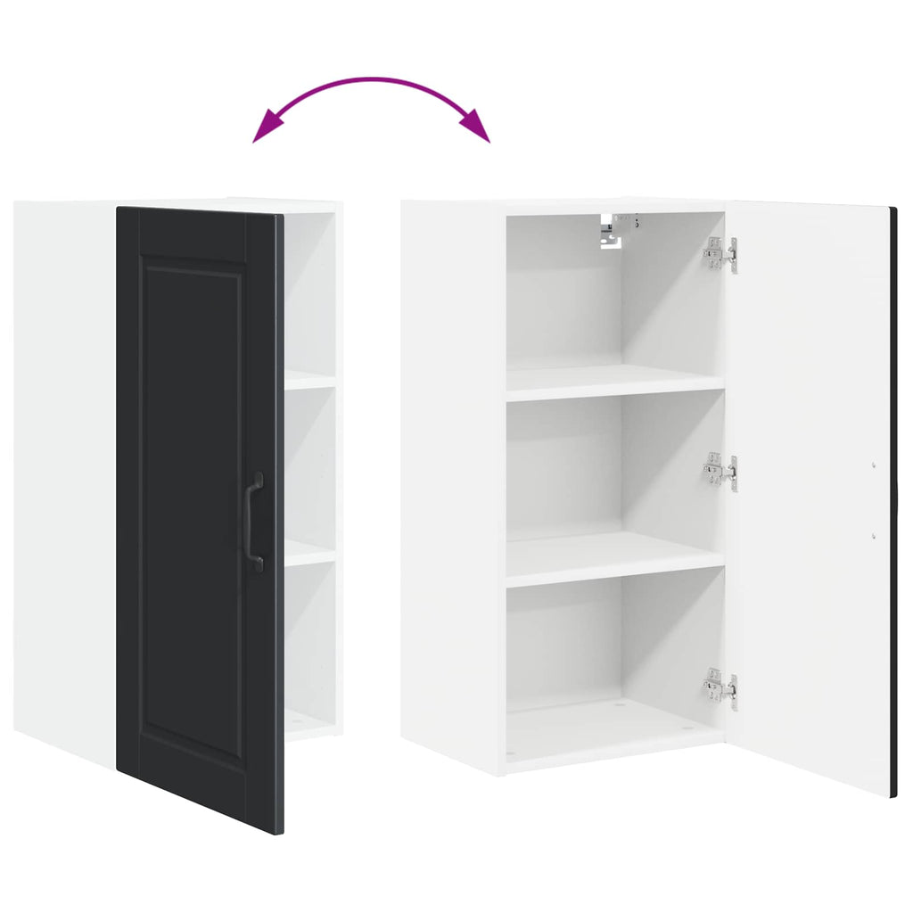 Wandschrank PORTO Schwarz 40 x 31 x 80 cm Holzwerkstoff