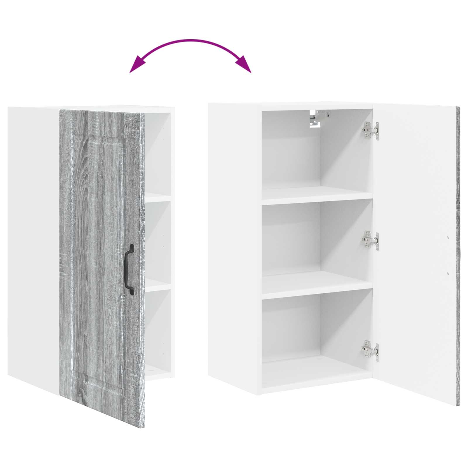 Wandschrank PORTO Graues Sonoma 40 x 31 x 80 cm Holzwerkstoff