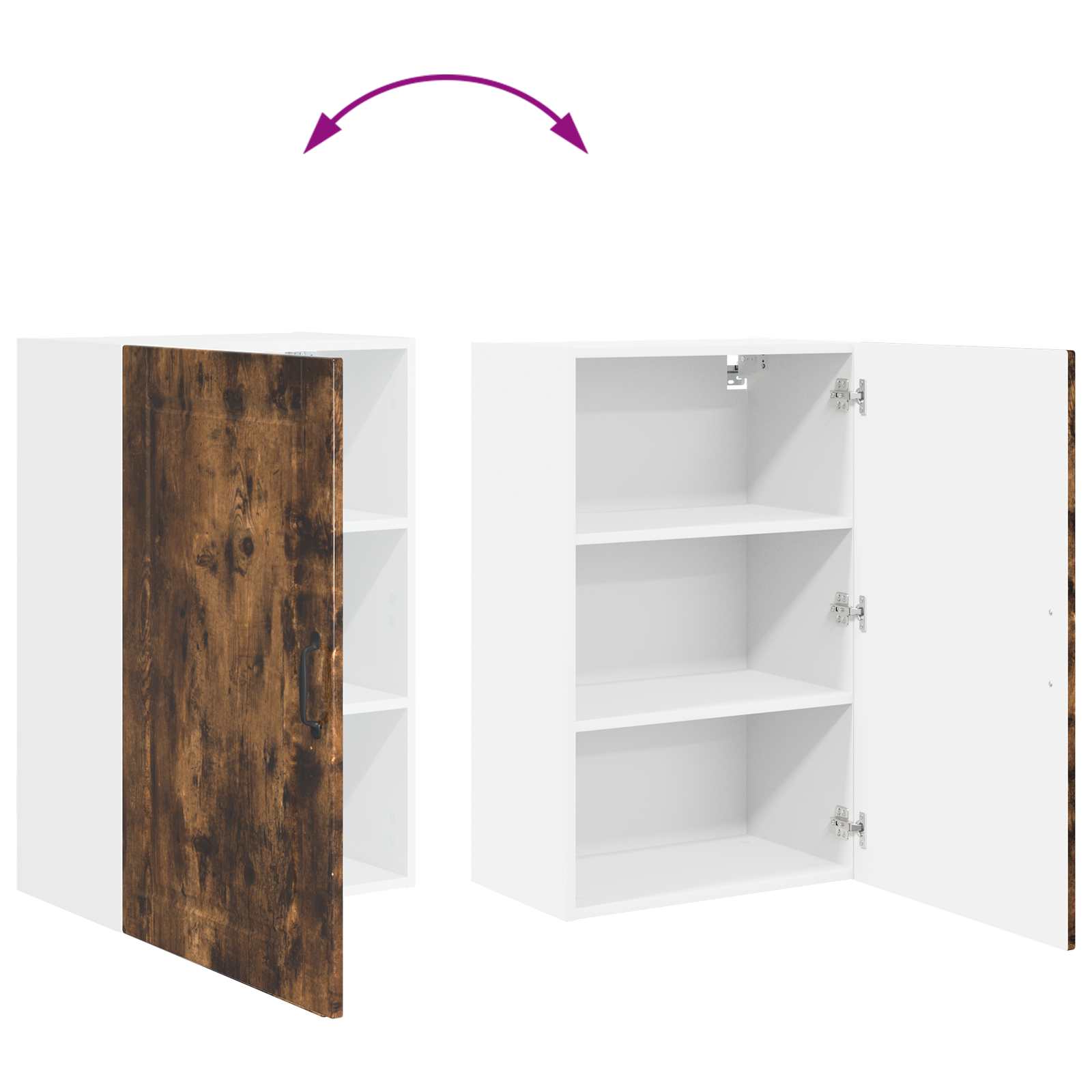 Wandschrank PORTO Geräucherte Eiche 50 x 31 x 80 cm