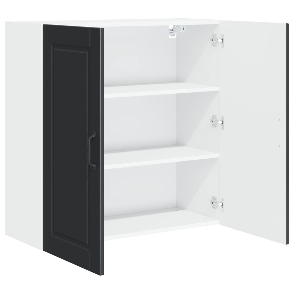 Wandschrank PORTO Schwarz 80 x 31 x 80 cm Holzwerkstoff