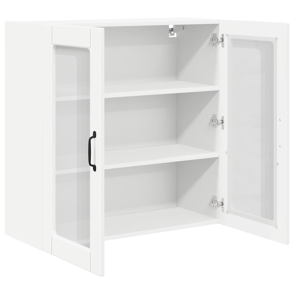 Wandglas-Schrank PORTO Weiß 80 x 31 x 80 cm Holzwerkstoff