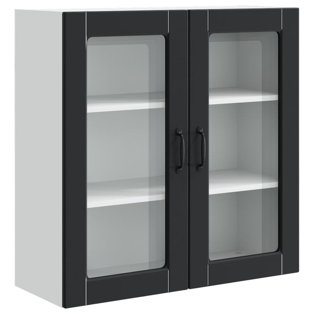 Wandglas-Schrank PORTO Schwarz 80 x 31 x 80 cm Holzwerkstoff