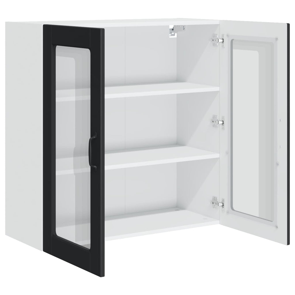 Wandglas-Schrank PORTO Schwarz 80 x 31 x 80 cm Holzwerkstoff
