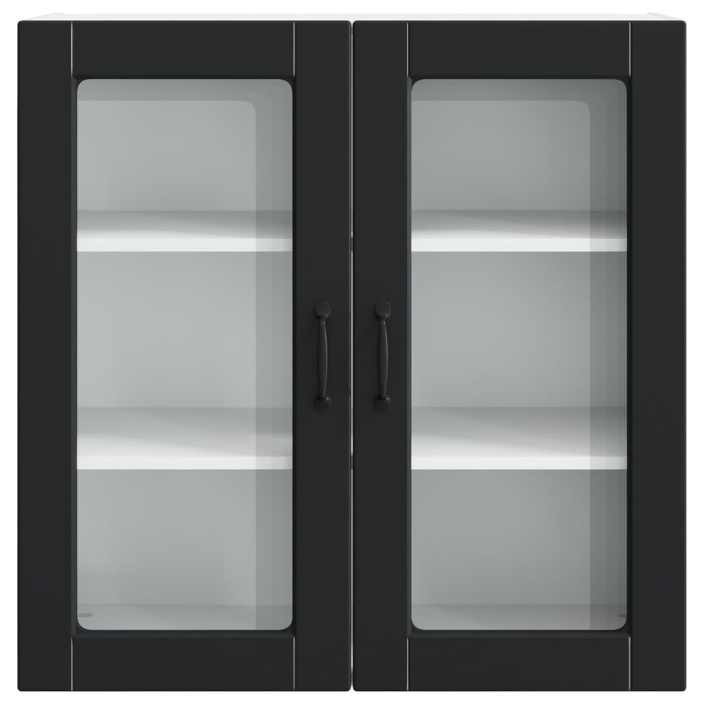 Wandglas-Schrank PORTO Schwarz 80 x 31 x 80 cm Holzwerkstoff