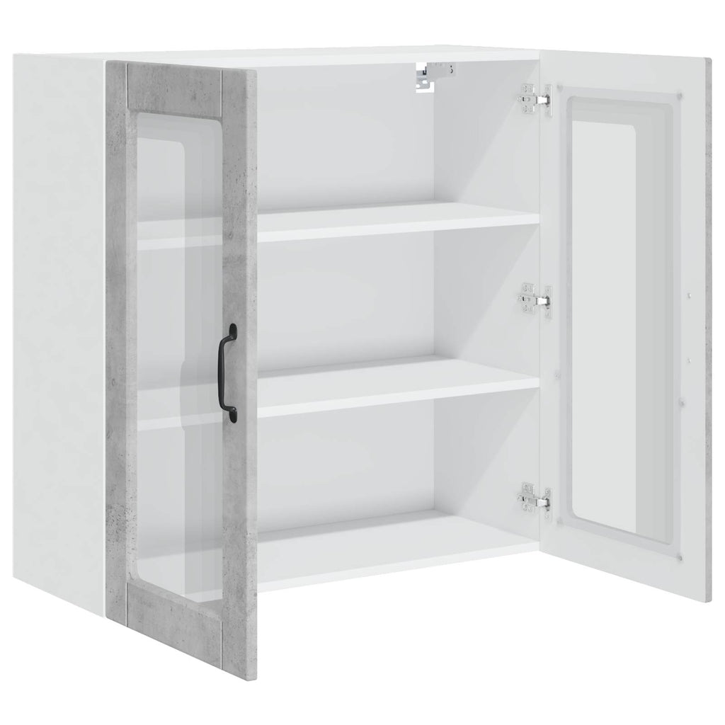 Wandglas-Schrank PORTO Beton Grau 80 x 31 x 80 cm Holzwerkstoff