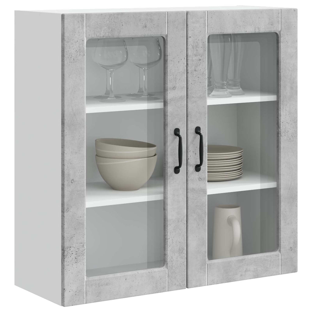 Wandglas-Schrank PORTO Beton Grau 80 x 31 x 80 cm Holzwerkstoff