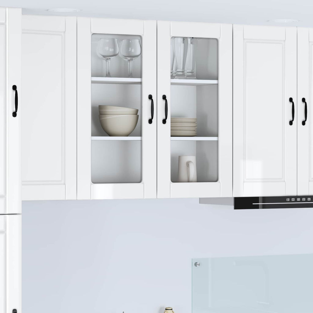 Wandglas-Schrank PORTO Hochglanz Weiß 80 x 31 x 80 cm