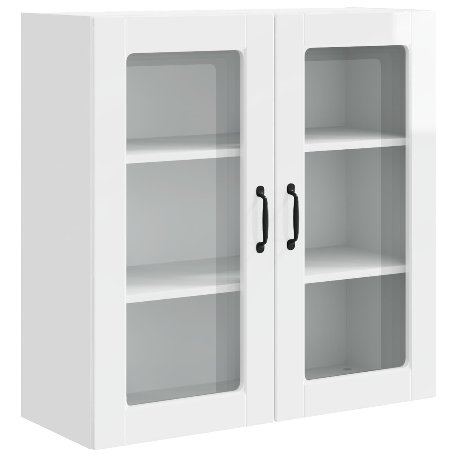 Wandglas-Schrank PORTO Hochglanz Weiß 80 x 31 x 80 cm
