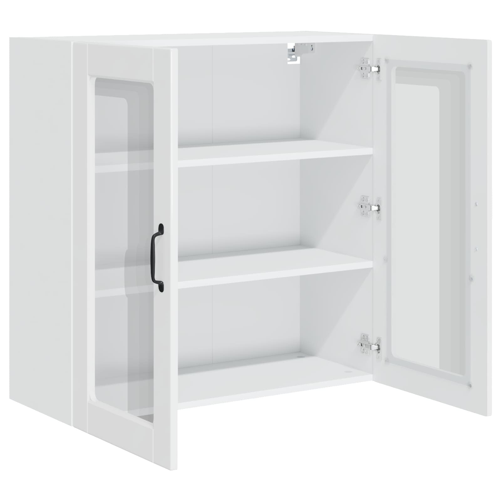 Wandglas-Schrank PORTO Hochglanz Weiß 80 x 31 x 80 cm