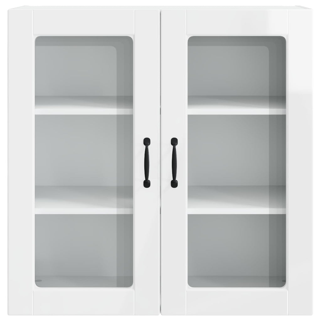 Wandglas-Schrank PORTO Hochglanz Weiß 80 x 31 x 80 cm