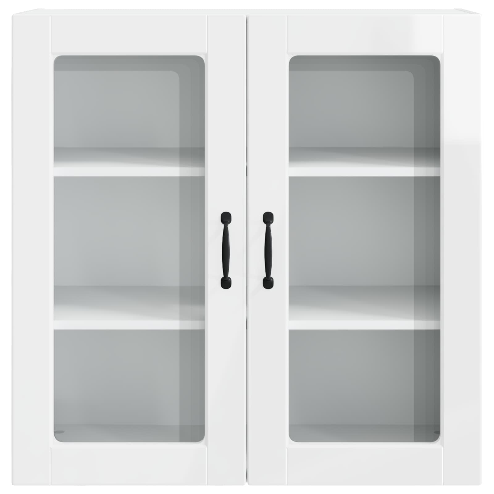 Wandglas-Schrank PORTO Hochglanz Weiß 80 x 31 x 80 cm