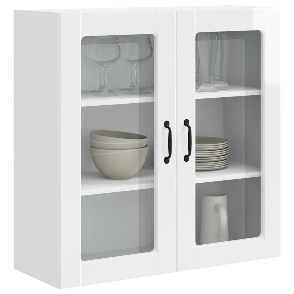 Wandglas-Schrank PORTO Hochglanz Weiß 80 x 31 x 80 cm