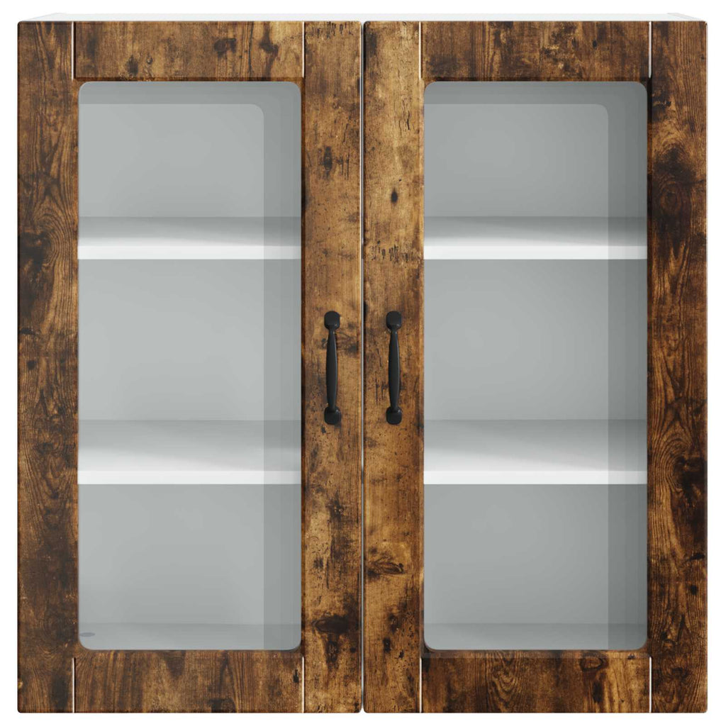 Wandglas-Schrank PORTO Geräucherte Eiche 80 x 31 x 80 cm