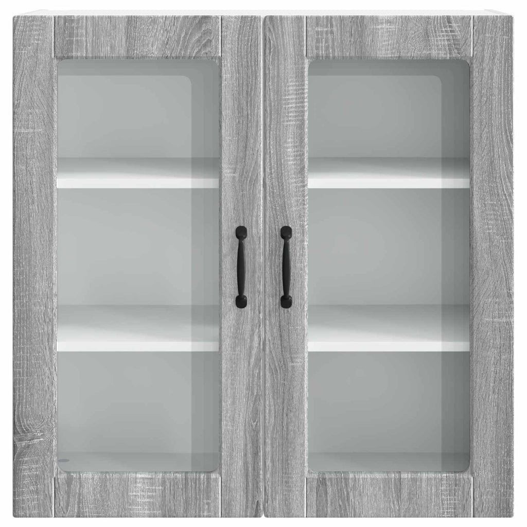 Wandglas-Schrank PORTO Graues Sonoma 80 x 31 x 80 cm