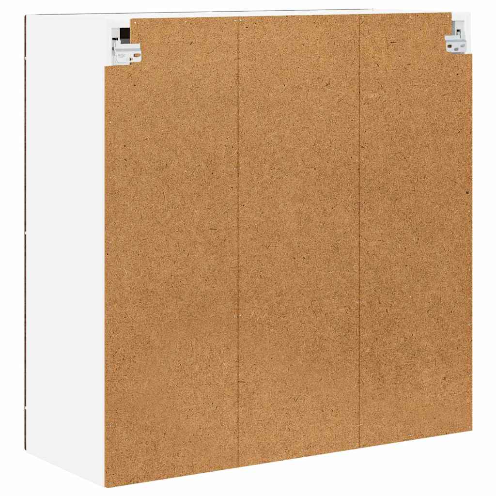 Wandglas-Schrank PORTO Braun Eichen-Optik 80 x 31 x 80 cm