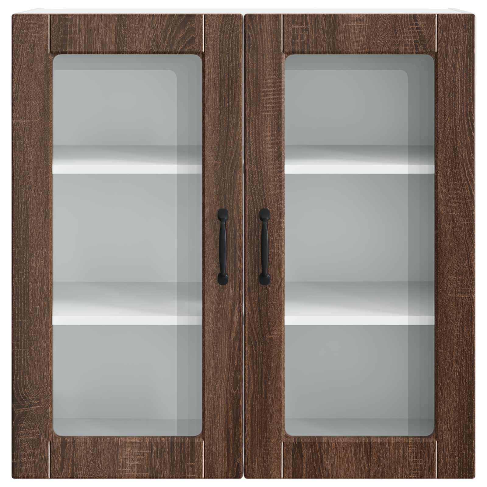 Wandglas-Schrank PORTO Braun Eichen-Optik 80 x 31 x 80 cm