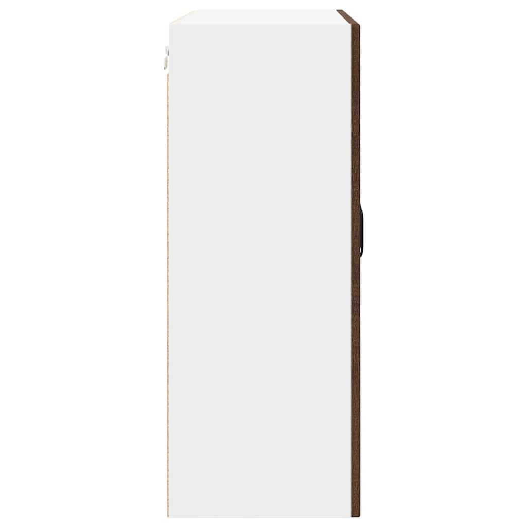 Wandglas-Schrank PORTO Braun Eichen-Optik 80 x 31 x 80 cm