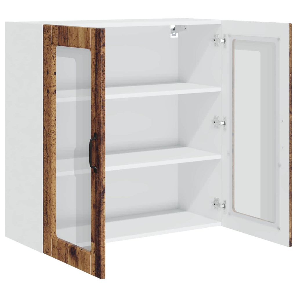 Wandglas-Schrank PORTO Altholz 80 x 31 x 80 cm Holzwerkstoff